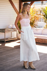 Leilani Gingham Tube Top - Pink~ Free People