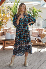 Boheme Midi Dress - Juniper