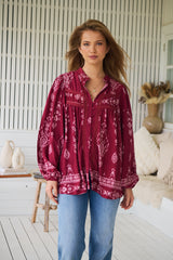 Bee Blouse - Rhubarb Kiva