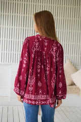 Bee Blouse - Rhubarb Kiva