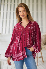 Bee Blouse - Rhubarb Kiva
