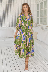 Ria Midi Dress -Mystic Matcha