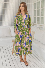 Ria Midi Dress -Mystic Matcha