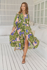 Ria Midi Dress -Mystic Matcha