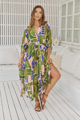 Ria Midi Dress -Mystic Matcha