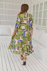 Ria Midi Dress -Mystic Matcha