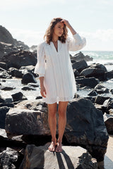 Botanic Fields Mini Dress - Ivory ~ MOS the label