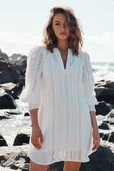 Botanic Fields Mini Dress - Ivory ~ MOS the label