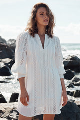 Botanic Fields Mini Dress - Ivory ~ MOS the label