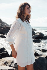 Botanic Fields Mini Dress - Ivory ~ MOS the label