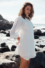 Botanic Fields Mini Dress - Ivory ~ MOS the label