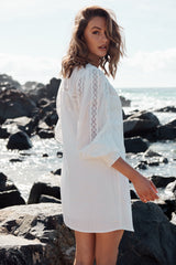 Botanic Fields Mini Dress - Ivory ~ MOS the label