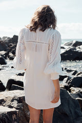 Botanic Fields Mini Dress - Ivory ~ MOS the label