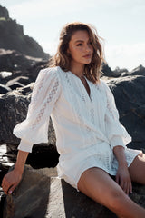 Botanic Fields Mini Dress - Ivory ~ MOS the label