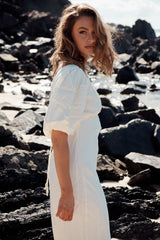 Ethereal Sleeved Midi Dress- Ivory ~ MOS the label