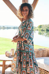 Palace Midi Dress - Emerald Arches