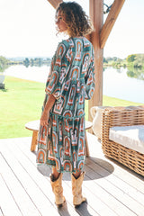 Palace Midi Dress - Emerald Arches