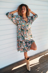 Palace Midi Dress - Emerald Arches