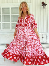 Mila Midi Dress - Strawberry Spritz