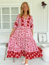 Mila Midi Dress - Strawberry Spritz
