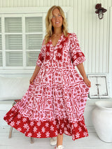 Mila Midi Dress - Strawberry Spritz