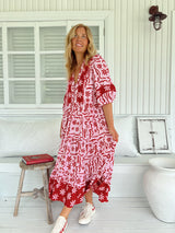Mila Midi Dress - Strawberry Spritz