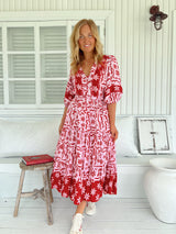 Mila Midi Dress - Strawberry Spritz