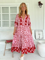 Mila Midi Dress - Strawberry Spritz