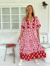 Mila Midi Dress - Strawberry Spritz