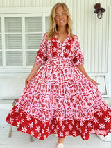 Mila Midi Dress - Strawberry Spritz