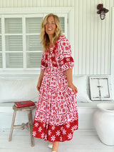 Mila Midi Dress - Strawberry Spritz