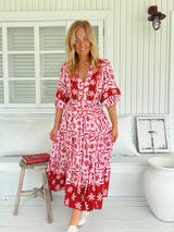 Mila Midi Dress - Strawberry Spritz