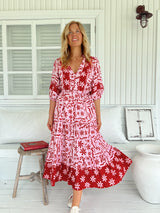 Mila Midi Dress - Strawberry Spritz