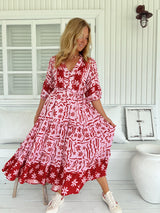 Mila Midi Dress - Strawberry Spritz