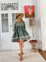 Adela Mini Dress - Viridian