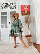 Adela Mini Dress - Viridian