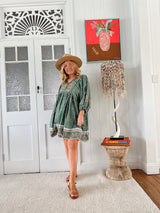 Adela Mini Dress - Viridian