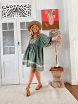 Adela Mini Dress - Viridian