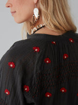 Fleur Blouse - Geranium Charcoal - Maison Hotel