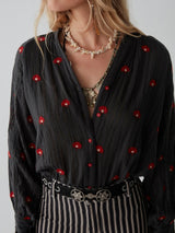 Fleur Blouse - Geranium Charcoal - Maison Hotel