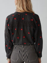 Fleur Blouse - Geranium Charcoal - Maison Hotel