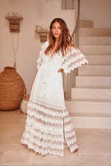 Bungalow Maxi - White Embroidered