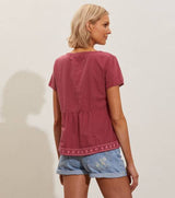 Ramona Blouse - Burned Rose