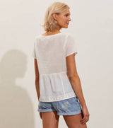 Ramona Blouse - Light Chalk