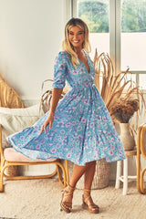 Eve Midi Dress - Blue Avalon