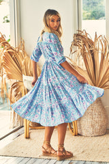 Eve Midi Dress - Blue Avalon