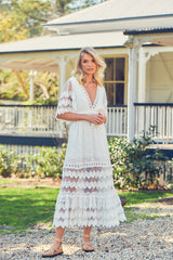 Bungalow Maxi - White Embroidered