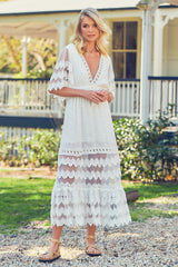 Bungalow Maxi - White Embroidered