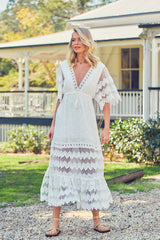 Bungalow Maxi - White Embroidered