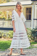 Bungalow Maxi - White Embroidered